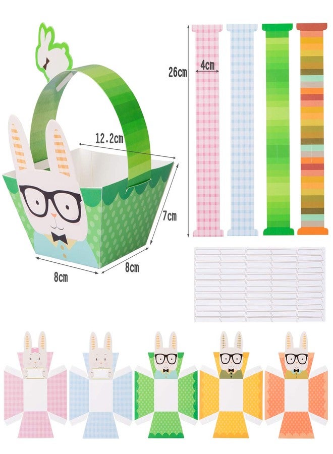Naler 12 Packs Easter Bunny Party Paper Baskets Assorted Colored Small Easter Cases Stuffers Treat Boxes for Egg Hunt Spring Party Favors Activities Games Rewards Spring Crafts - Image 2